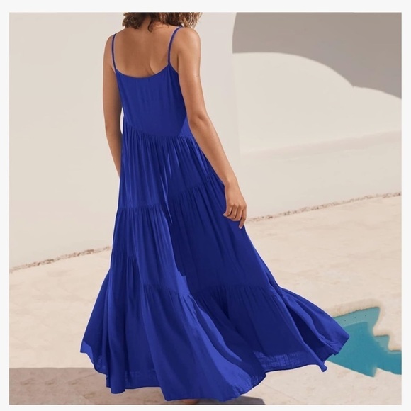 Logene royal blue three tiered maxi dress - Picture 2 of 11